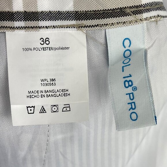 HAGGAR Cool 18 Pro Plaid Golf Shorts 36W Putty Expandable Waist UV Quick-Dry NWT - Picture 5 of 10